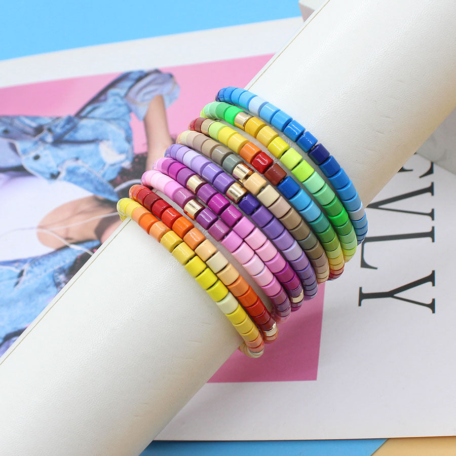 Tube Bead DIY Chain Alloy Enamel Stackable S5P262