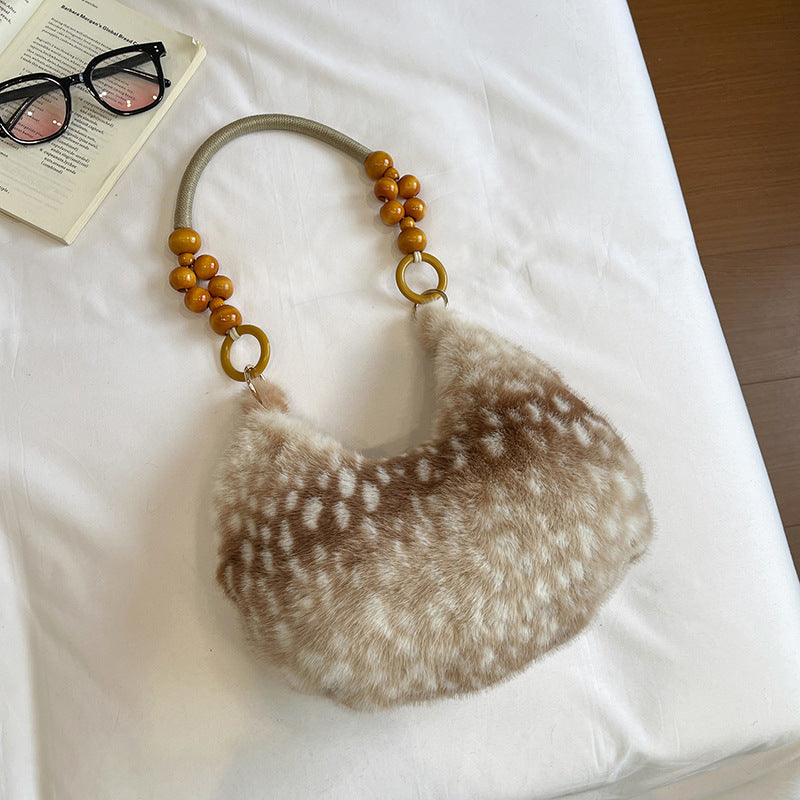 Women's Plush Vintage Shoulder Handbag N6J179