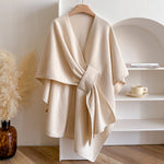 Load image into Gallery viewer, Solid Split Shawl Women Winter Warm Outerwear N6H239