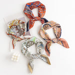 Load image into Gallery viewer, Floral Print Faux Silk Square Scarf  M5A245