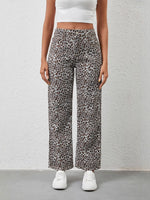 Load image into Gallery viewer, Animal Print Jean Straight Leg Mid Weight N5Z299

