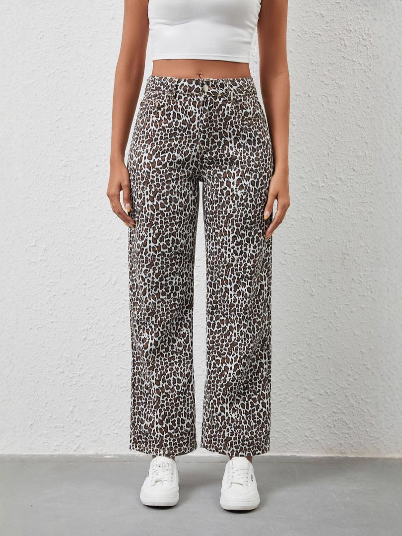 Animal Print Jean Straight Leg Mid Weight N5Z299