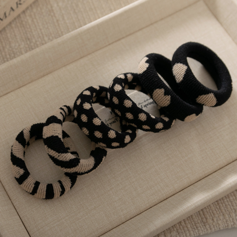 Thick Jacquard Leopard Terry Hair Ties  N6F130