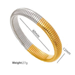 Load image into Gallery viewer, Vintage Titanium Steel Wide Cuff Elastic Snake Chain S5P254