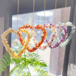 Load image into Gallery viewer, Natural Crushed Crystal Heart Sun Catcher Decor N6F291