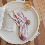 Load image into Gallery viewer, Rose Embossed Floral Embroidery Mid-Calf Stack Socks N6H014