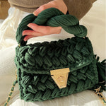 Load image into Gallery viewer, Handwoven Crochet Solid Shoulder Bag Tassel Purse N6F095