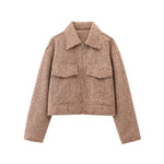 Load image into Gallery viewer, Bouclé Cropped Coat Relaxed Silhouette Mid Weight N5Z241
