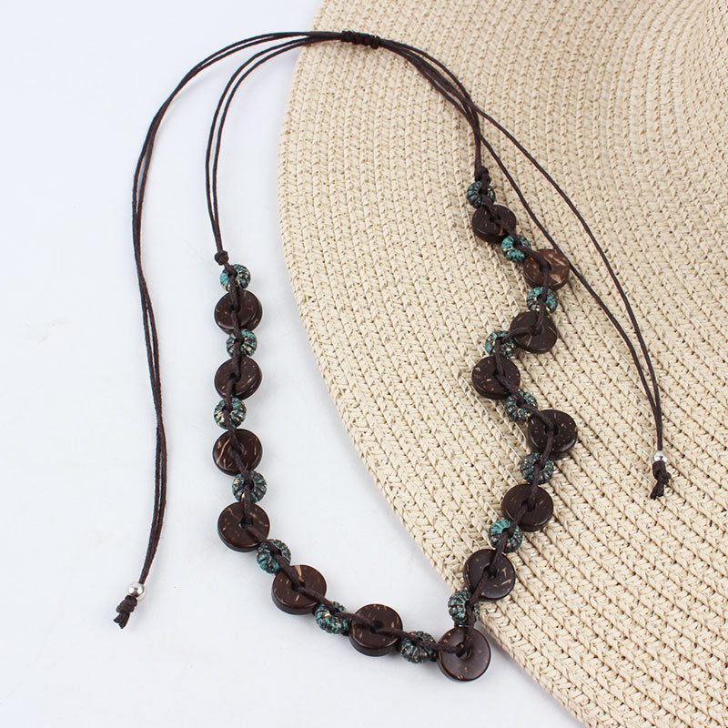 Acrylic Coconut Shell Style Necklace S5P609