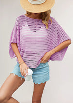 Load image into Gallery viewer, Batwing Openwork Knit Top Oversized Ultra Light N5Z384
