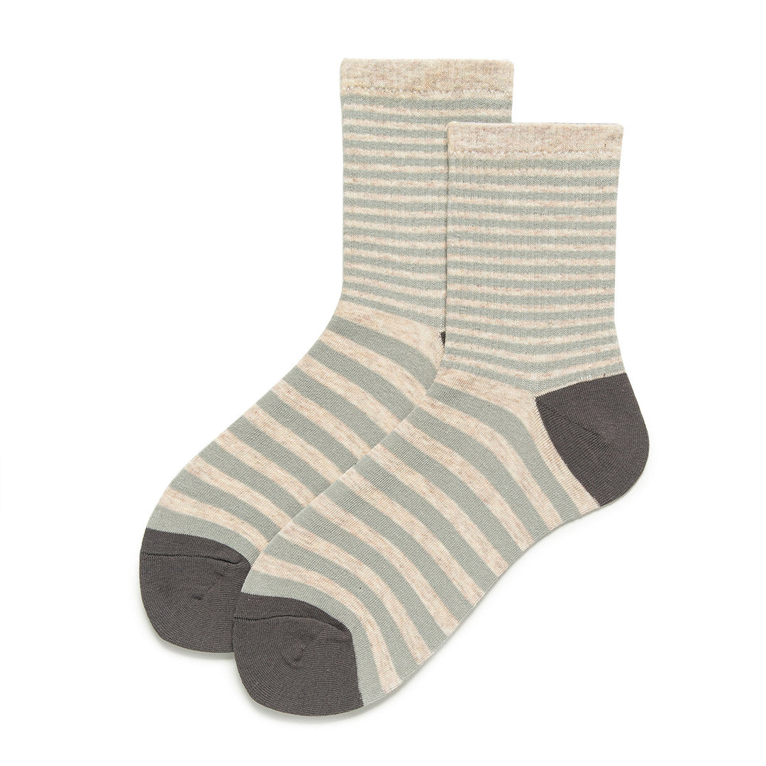 Color Block Stripe Athletic Mid-Calf Socks Women N6C166