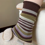 Load image into Gallery viewer, Contrast Stripe Double-Knit Cotton Socks M5A062