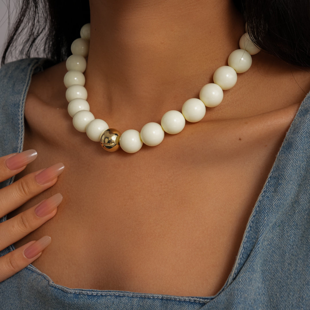 Colorful Dopamine Acrylic Round Bead Necklace N6F092