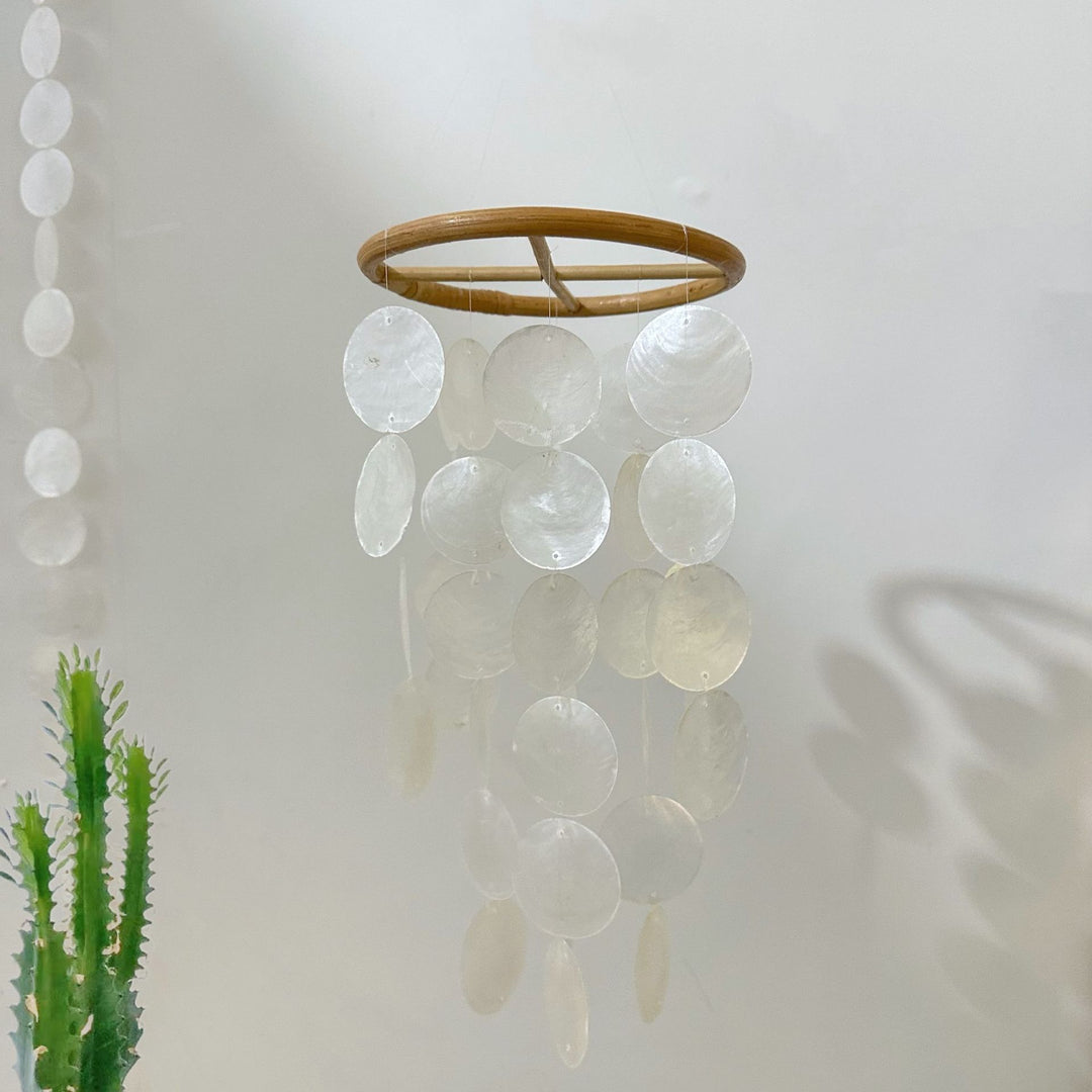 Mirror Shell Wind Chime Home Balcony Bedroom Decor N6F312