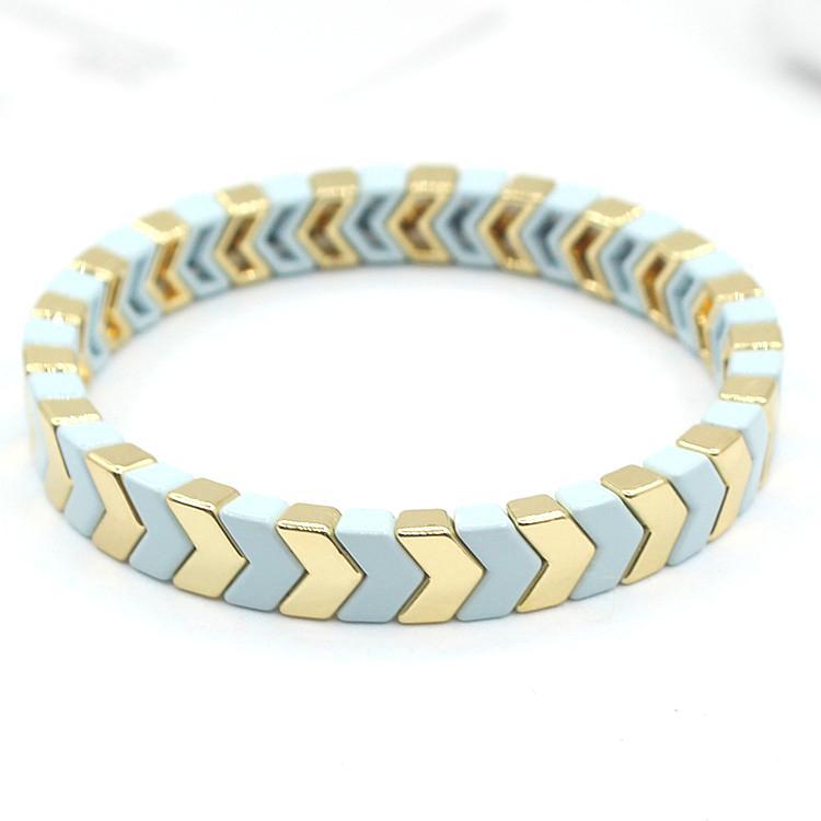 Arrow Beads Bracelet Tribal Enamel Elastic Adjustable S5P049