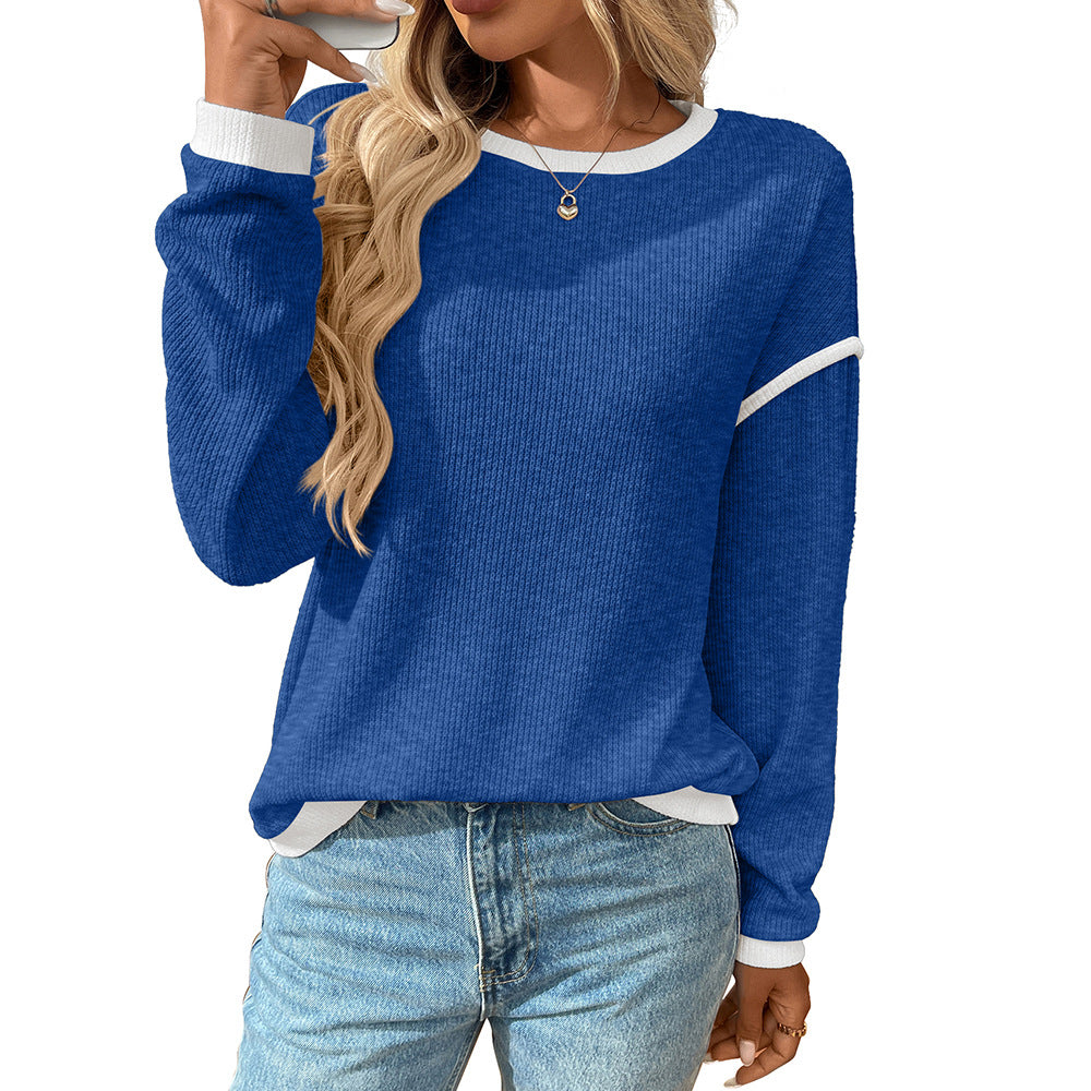 Contrast Block Crew Top Long Sleeve Lightweight N5Z311