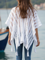 Load image into Gallery viewer, Ethnic Openwork Knit Shawl Beach Cover-Up N6C317