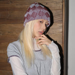 Load image into Gallery viewer, Unisex Wool Blend Diamond Colorblock Knit Beanie N6J106