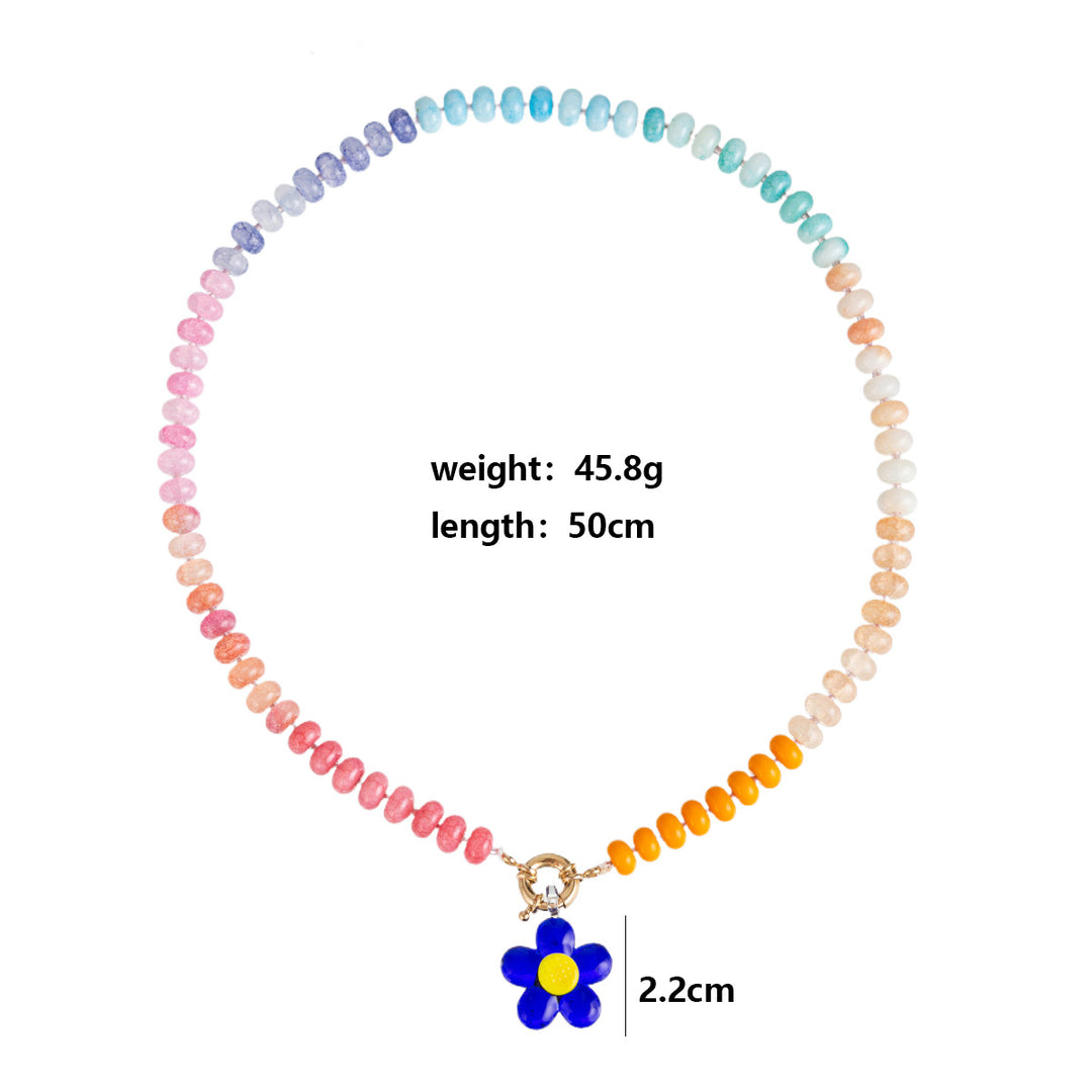 Bohemian Colorful Beaded Pendant Necklace  N6E119