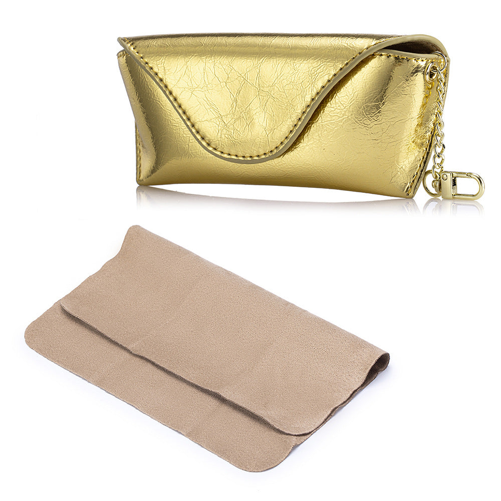 Top Grain Leather Cracked Texture Glasses Case N6G097