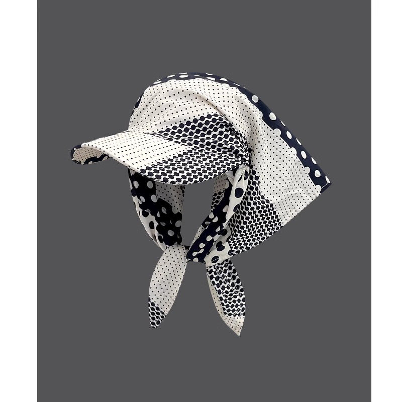 Polka Dot Scarf Sun Hat Women Vacation N6C367