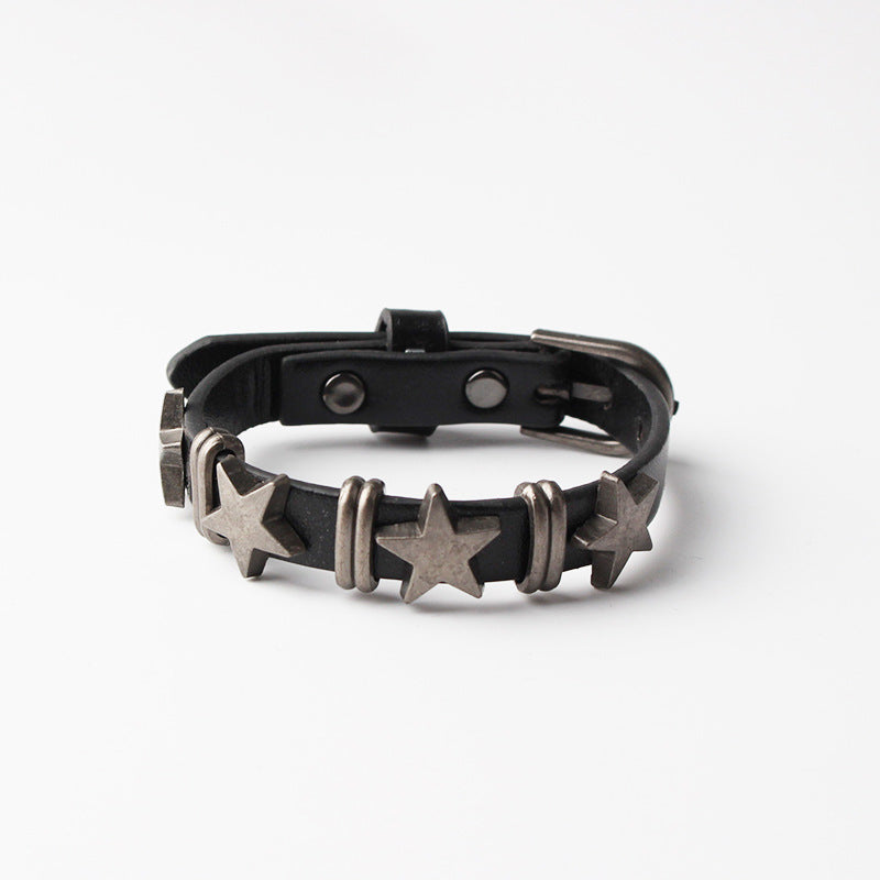 Punk Style Five-Point Star Alloy Bracelet S5P610