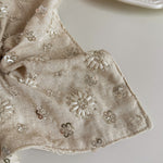 Load image into Gallery viewer, Linen Handmade Sequin Beaded Square Scrunchie N6F139