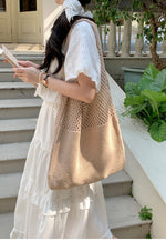 Load image into Gallery viewer, Retro Knit Large Capacity Tote Bag Women N6C057