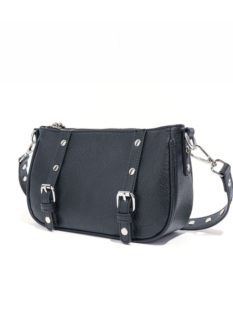 Boston Hobo Bag with Rivet and Chain Women N6C035