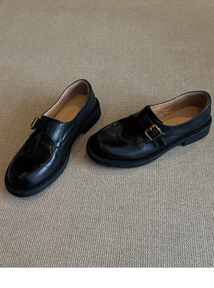 Genuine Leather Platform Loafers Women N6C141