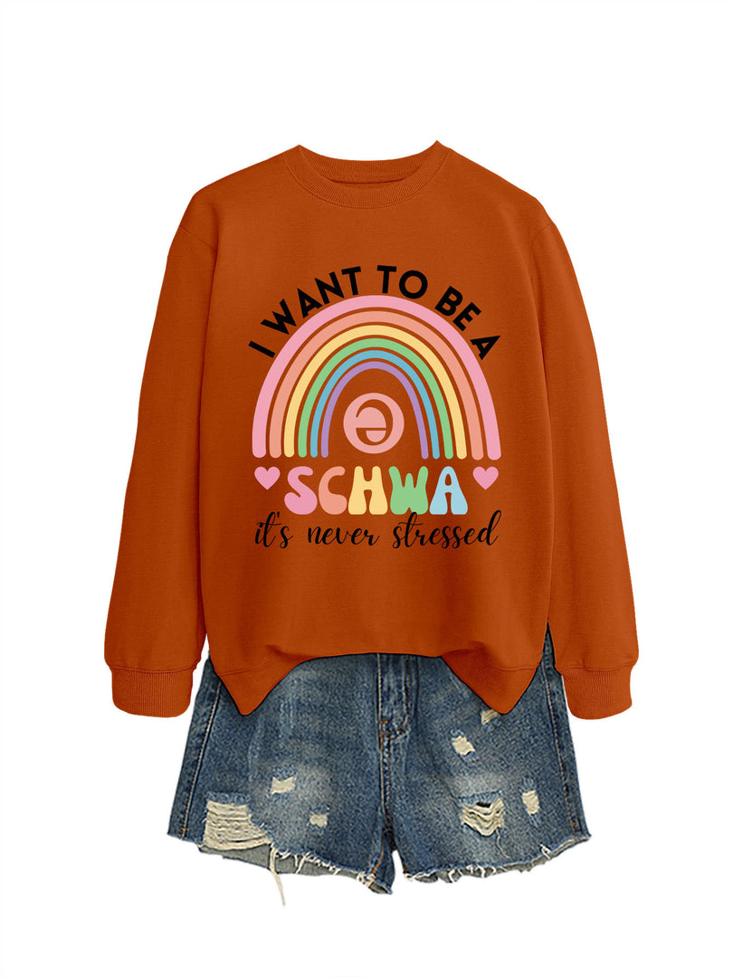I Want to Be a Schwa Rainbow Cutout Sweatshirt N6H044