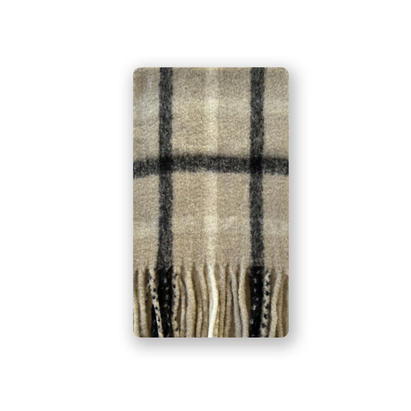 Classic Plaid Wool Blend Scarf  M5A134