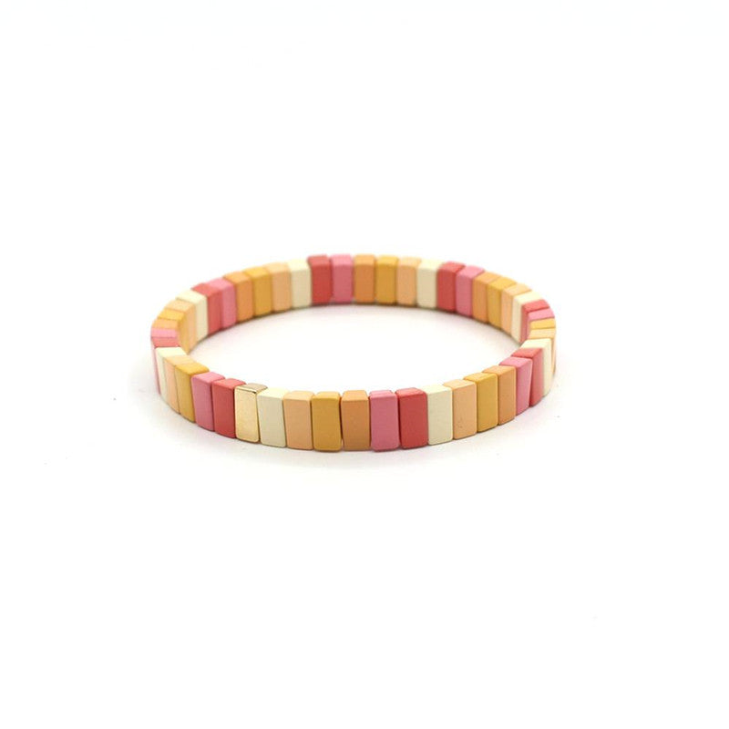 Enamel Strand Elastic Bracelet Hand-Strung Spliced  S5P265