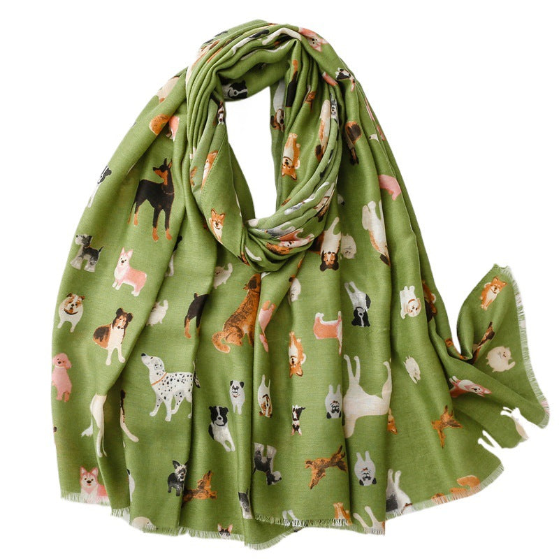 Animal Print Linen-Touch Wrap  M5A264