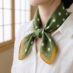 Load image into Gallery viewer, Cotton Polka Dot Square Scarf Women 55cm Fresh N6H119