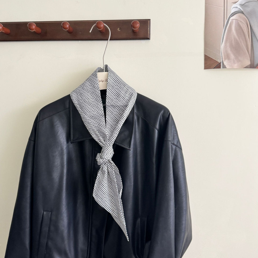 Simple French Thin Stripe Scarf Women Versatile M5A338