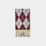 Load image into Gallery viewer, Wool Blend Diamond Jacquard Fringe Scarf N6K231
