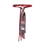 Load image into Gallery viewer, Red Silk Scarf Belt Women Waist Decorative Tie N6H335