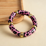 Load image into Gallery viewer, Womens Leopard Print Acrylic Beaded Bracelet N6K126