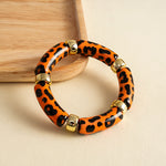 Load image into Gallery viewer, Womens Leopard Print Acrylic Beaded Bracelet N6K126