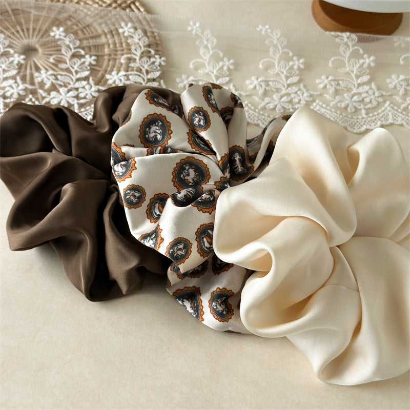 Leopard Print Satin Jumbo Scrunchie Women N6H199