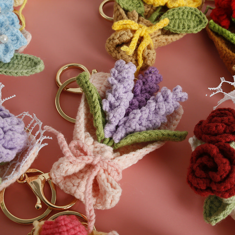 Intricate Crochet Bouquet Bag Charm Handmade N6G035