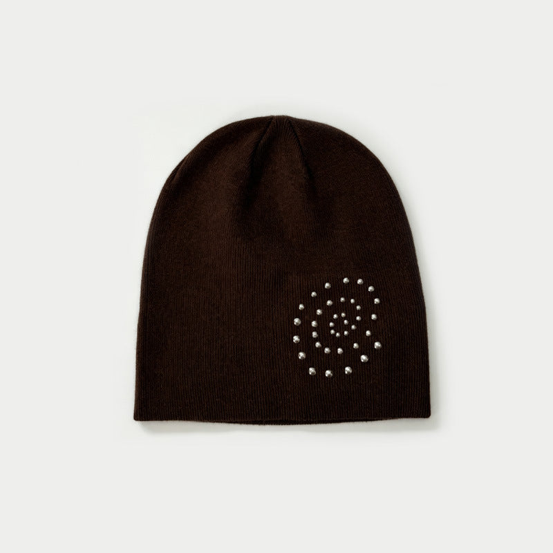Women's Acrylic Blend Rhinestone Knit Beanie N6J126