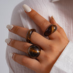 Load image into Gallery viewer, Vintage Resin Ombré Square Geometric Ring Set 3-Piece N6H094