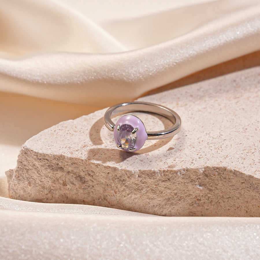 Dopamine Square Ring Celestial Drip Enamel Adjustable S5P044