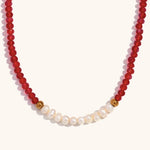 Load image into Gallery viewer, Pearl Crystal Necklace Steel Gold Plated Shell S5P237