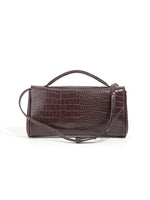 Load image into Gallery viewer, Brown Crocodile Grain Baguette Bag Women N6C033
