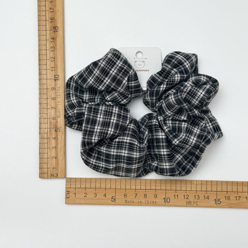 Womens Vintage Plaid Fabric Scrunchie N6K012