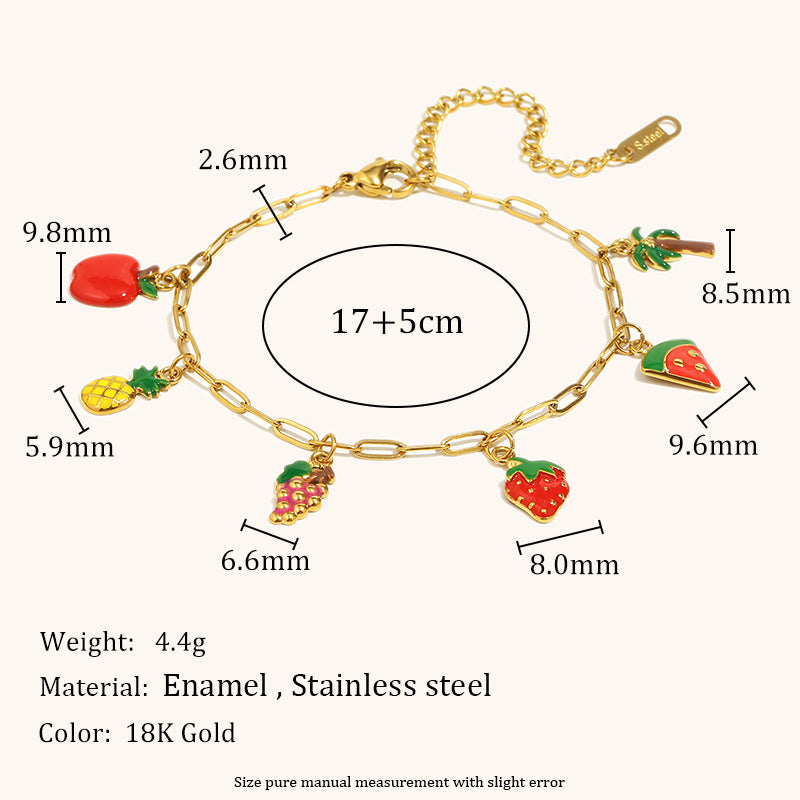 Paperclip Fruit Links Chain Steel Plated Hand Drip S5P113