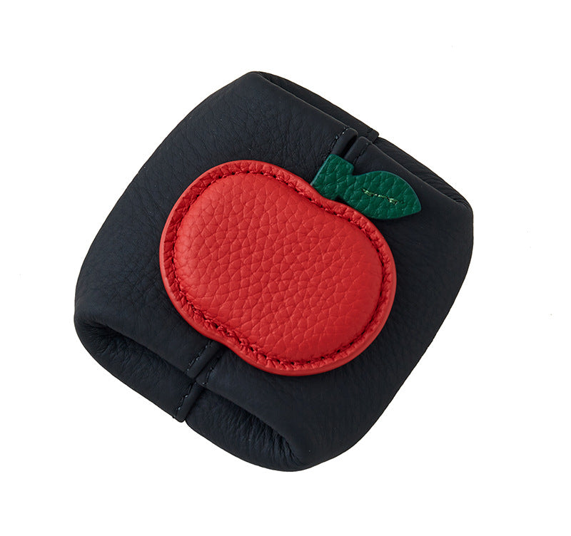 Top Grain Leather Apple Coin Purse Mini Organizer N6G089